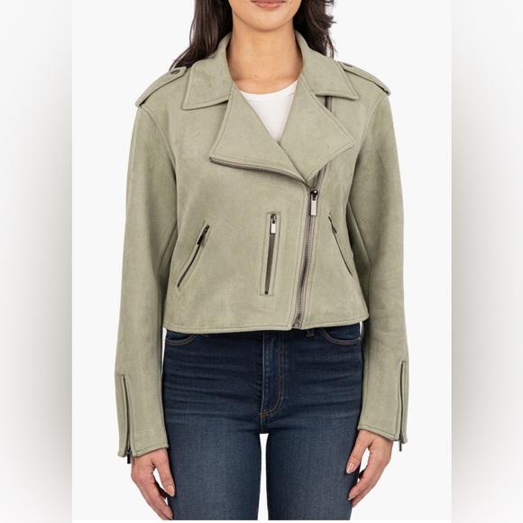 KUT from the Kloth-Jackie Moto Jacket-size Medium-Celery-NWT-retails $129 - Picture 10 of 10